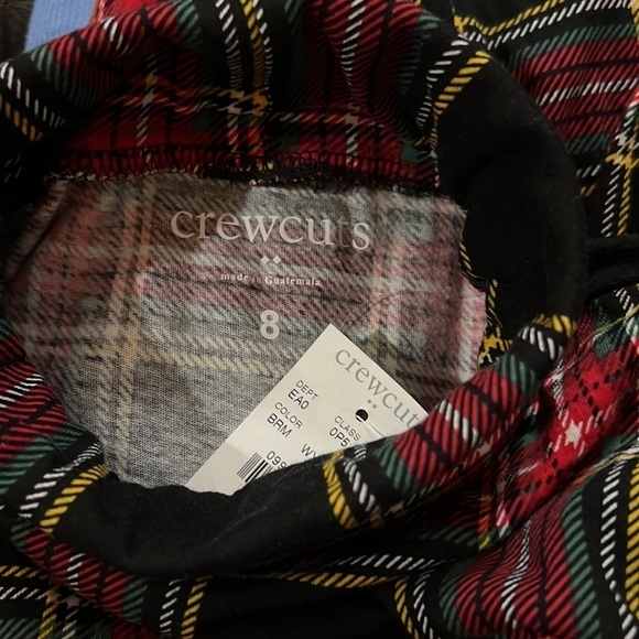 J.Crew Factory Girls Sz 8 Black Red Holiday Plaid printed turtleneck - Picture 2 of 4